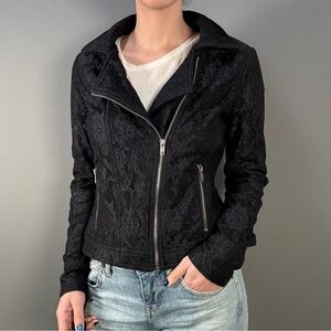 Black Lace Moto Jacket
